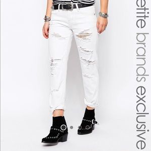 ASOS Petite Ripped Girlfriend Jeans